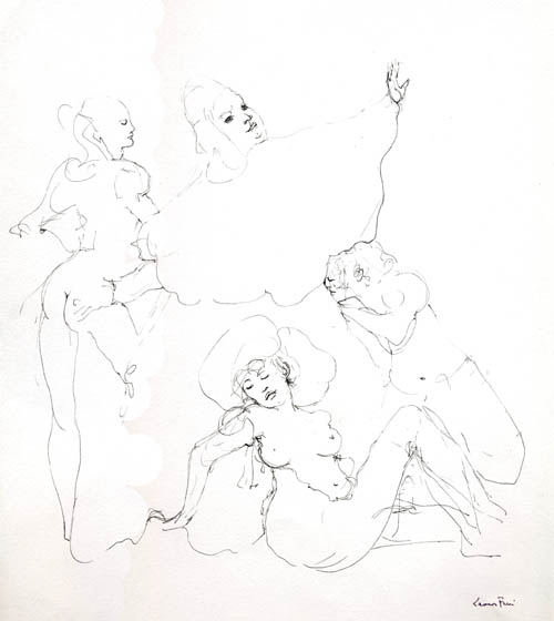 Leonor Fini - Le Concile d'Amour (The Council of Love) - 1969 ink on paper
